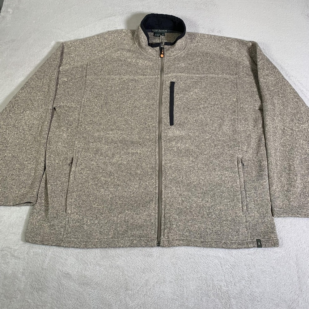 Royal Robbins Jacket Mens 2XL Gray Fleece Full‎ Zip Pockets Hiking Outdoor
